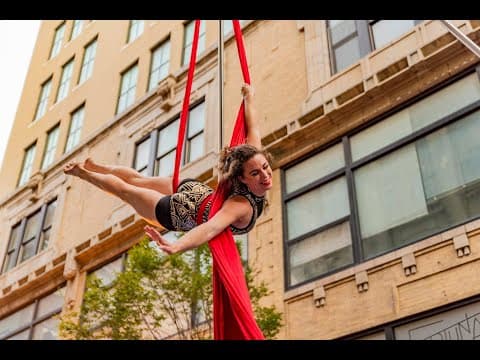 Aerial Silks Violin Street Performance to Meditation from Thais - Roanoke, VA