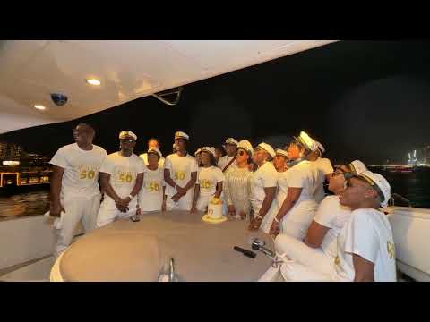 Yacht birthday celebration