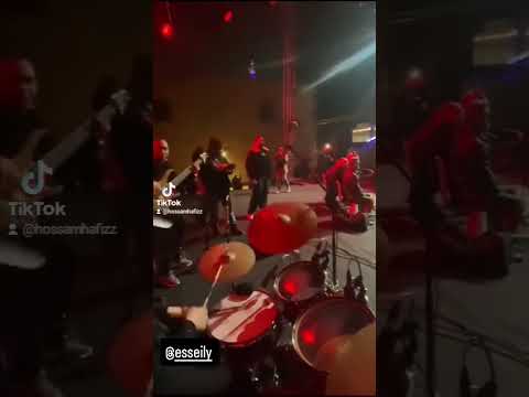 on stage