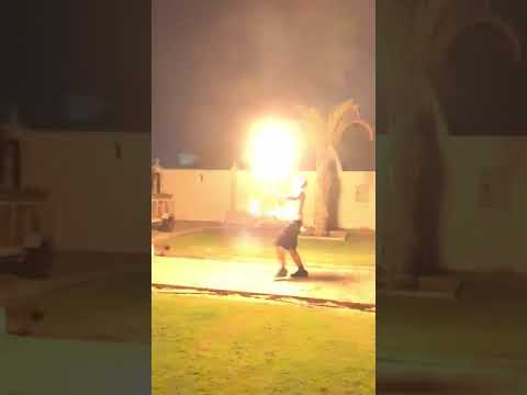 Double staff firebreathing