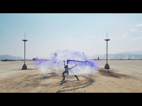 Burning Man Smoke Leviwand Performance