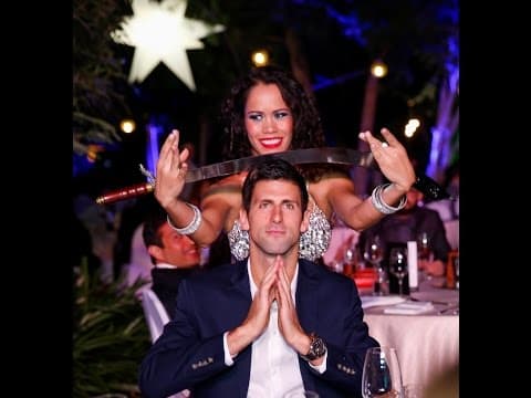 Novak Djokovic & Martina Cancio at the Dubai Players Party 2015