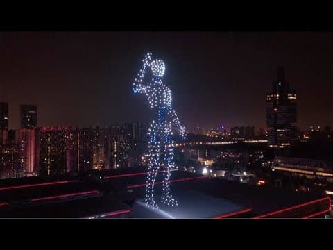 526 drones take flight in first light show rehearsal for Big Data Expo