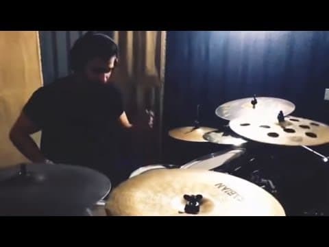 Drums rehearsal in the studio exclusive