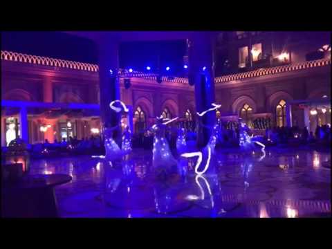 LED Ribbons dance in Emirates Palace, Abu Dhabi (UAE)