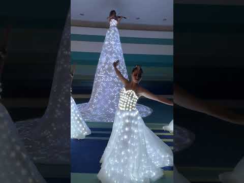 Pixel skirt violinist white & led dancers