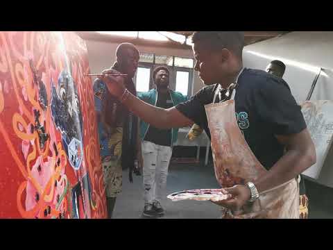 Yeremia Vindu in i feel Good Mood by James Brown in the AKA expo-room.