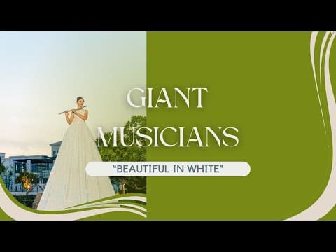 Flutist in Giant White Dress for Wedding