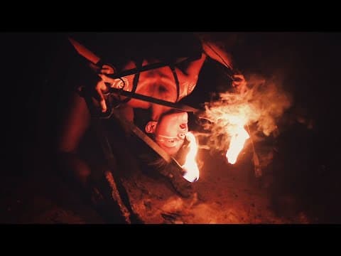 Fire flowing in Tulum, Mexico