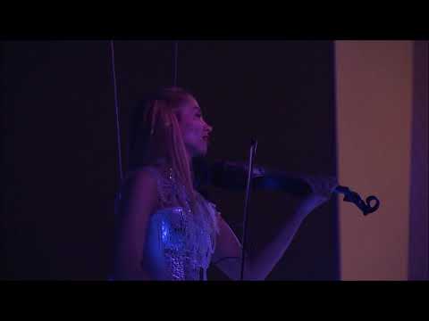 Silk Dance with Giant Violinist and Video Projection